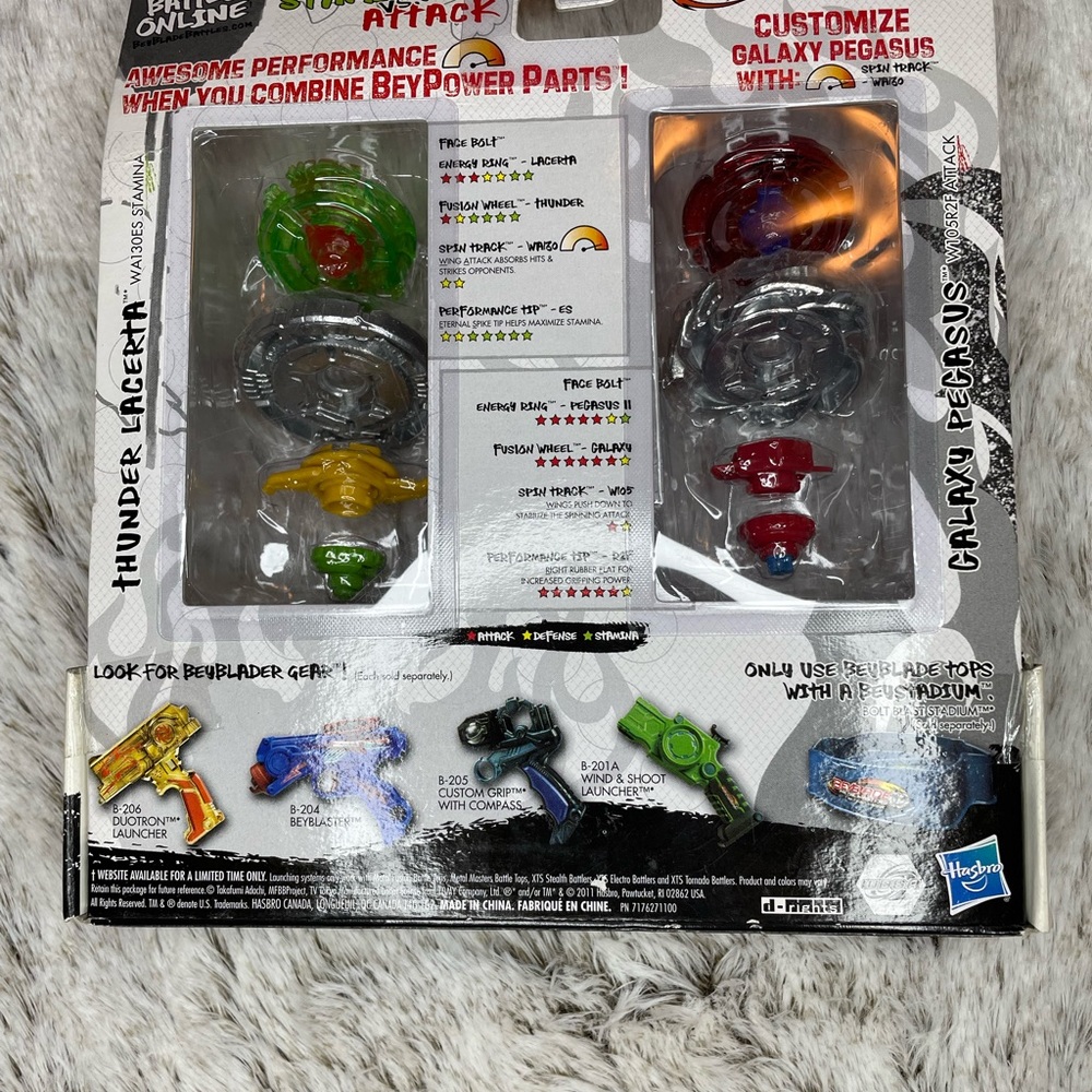 Hasbro Beyblade Metal Masters Attack 2-Pack Thunder Lacerta and Galaxy Pegasus